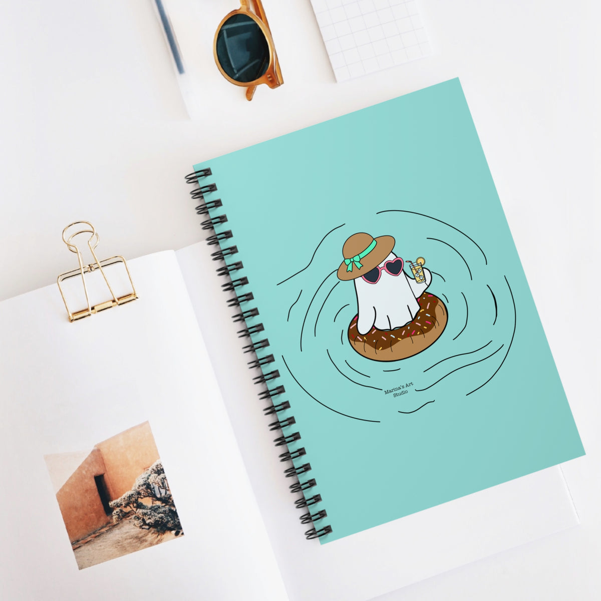 Cute Ghost on Vacation | Notebook